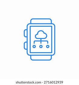 Vector de signo de icono de nube de reloj de pulsera