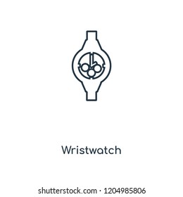 Wristwatch concept line icon. Linear Wristwatch concept outline symbol design. This simple element illustration can be used for web and mobile UI/UX.