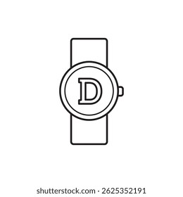 Wristwatch with 'D' Initial Representing Personal Style and Fashion