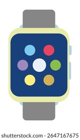 Reloj de pulsera, dispositivo, icono de reloj inteligente. Icono moderno plano. Visualización del dispositivo de reloj inteligente. Ilustraciones vectoriales EPS10