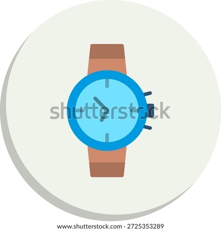 Wristwatch Flat Circle Style Icon