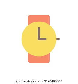 Wristwatch flat color ui icon. Buying watches. Jewelry store. Purchase timepiece. Online marketplace. Simple filled element for mobile app. Colorful solid pictogram. Vector isolated RGB illustration