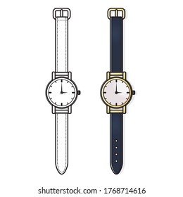 Wristwatch flat design vector illustration