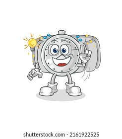 the wristwatch got an idea cartoon. mascot vector