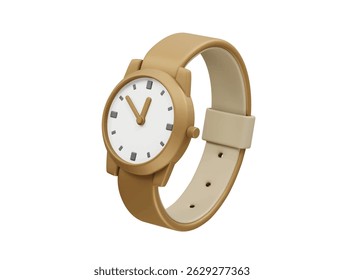 Wristwatch icon 3d render. Hand watch icon 3d rendering illustration