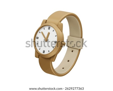 Wristwatch icon 3d render. Hand watch icon 3d rendering illustration