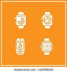 wristwatch icon. 4 wristwatch vector set. smartwatch icons for web and design about wristwatch theme