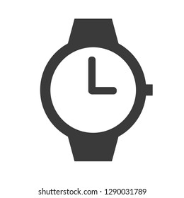 Wristwatch Icon. Black and white colours were used to create this simple and modern vector design. Ideally used for anything that has to do with time as well as appointments, reminders and schedule.