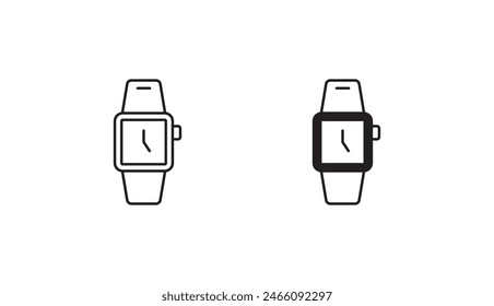 Diseño de icono de reloj de pulsera con fondo blanco ilustración de stock