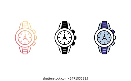 Diseño de icono de reloj de pulsera con fondo blanco ilustración de stock
