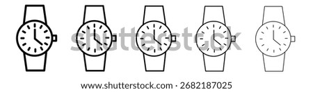 Wristwatch icon flat illustration set logo