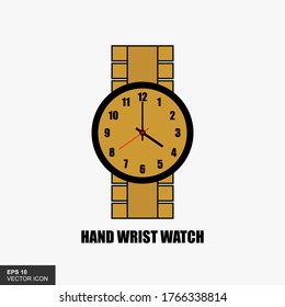 icono de reloj de pulsera en un estilo de ilustración vectorial aislado plano con fondo blanco