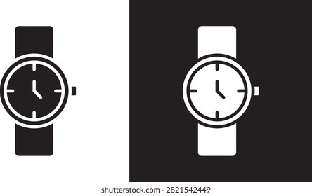 Wristwatch icon flat solid graphic..