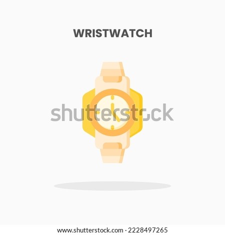 Wristwatch icon flat. Vector illustration on white background. Can used for web, app, digital product, presentation, UI and many more.