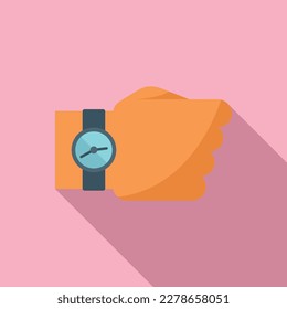 Wristwatch icon flat vector. Work project. Task control