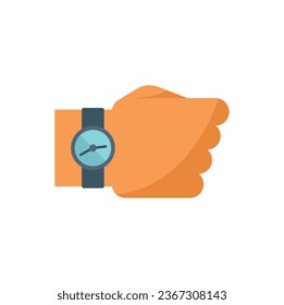 Wristwatch icon flat vector. Work project. Task control isolated