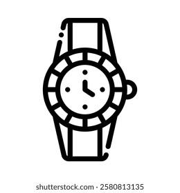 Wristwatch icon illustration in line style. Perfect for website mobile app presentation. Suitable for any user interface and user experience