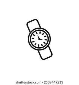 Icono de reloj de pulsera Vector plano aislado en contorno