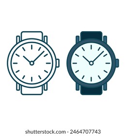 Wristwatch icon. Isolated vector illustration