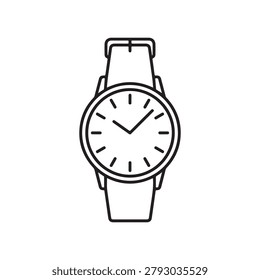 Wristwatch icon with a leather strap wristwatch accessory timepiece business