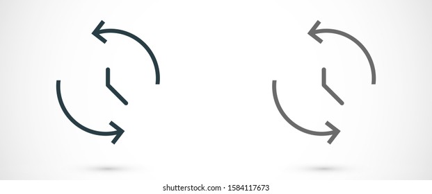 Wristwatch icon line. Drop shadow watch icon. line Men's hand watches accessory. Classic wrist watch icon.  line Isolated wristwatch black illustration. Watch logo concept. 