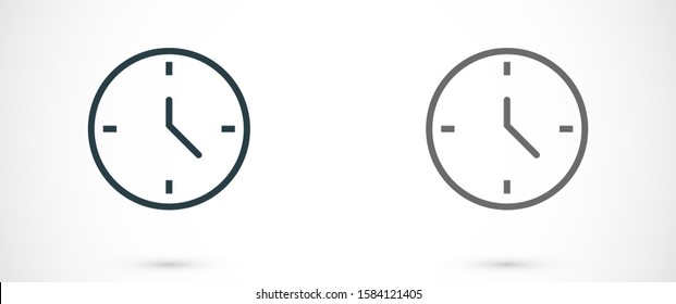 Wristwatch icon line. Drop shadow watch icon. line Men's hand watches accessory. Classic wrist watch icon.  line Isolated wristwatch black illustration. Watch logo concept. 