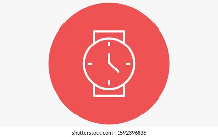 Wristwatch icon line. Drop shadow watch icon. line Men's hand watches accessory. Classic wrist watch icon.  line Isolated wristwatch black illustration. Watch logo concept. 