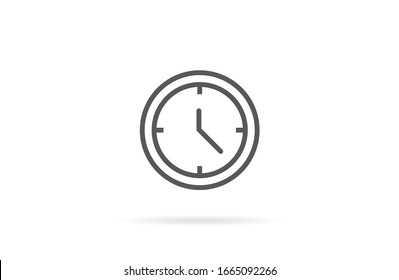 Wristwatch icon line. Drop shadow watch icon. line Men's hand watches accessory. Classic wrist watch icon. line Isolated wristwatch black illustration. Watch logo concept.