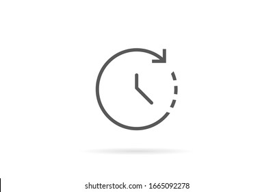 Wristwatch Icon Line. Drop Shadow Watch Icon. Line Men's Hand Watches Accessory. Classic Wrist Watch Icon. Line Isolated Wristwatch Black Illustration. Watch Logo Concept.