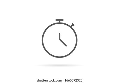 Wristwatch icon line. Drop shadow watch icon. line Men's hand watches accessory. Classic wrist watch icon. line Isolated wristwatch black illustration. Watch logo concept.