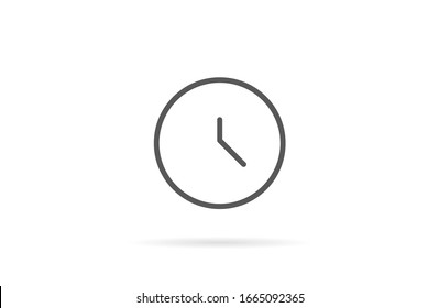 Wristwatch icon line. Drop shadow watch icon. line Men's hand watches accessory. Classic wrist watch icon. line Isolated wristwatch black illustration. Watch logo concept.