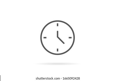 Wristwatch icon line. Drop shadow watch icon. line Men's hand watches accessory. Classic wrist watch icon. line Isolated wristwatch black illustration. Watch logo concept.