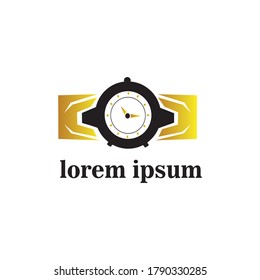 plantilla vectorial de diseño de logotipo de icono de reloj de pulsera