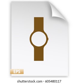 Wristwatch icon. Men's hand watches accessory. Classic wrist watch icon. Isolated wristwatch black illustration. Watch logo concept. Vector wrist watch silhouette symbol
