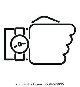 vector de contorno de icono de reloj de pulsera. Proyecto de trabajo. Control de tareas
