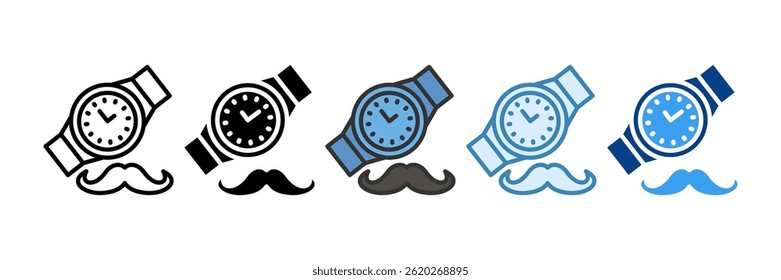 Conjunto de iconos de reloj de pulsera Colección de estilo múltiple