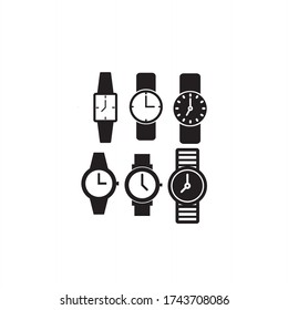 wristwatch icon set vector sign isolated illustration