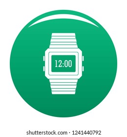 Wristwatch icon. Simple illustration of wristwatch vector icon for any design green
