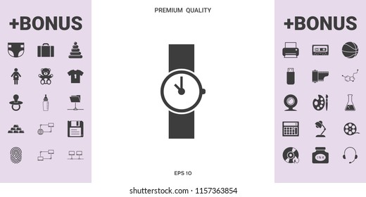 Wristwatch icon symbol - graphic elements for your design