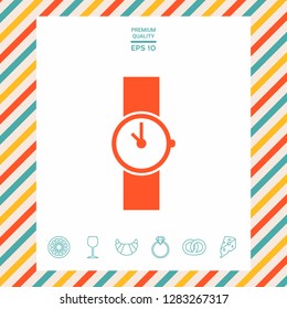 Wristwatch icon symbol. Graphic elements for your design