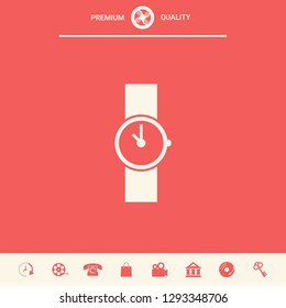 Wristwatch icon symbol. Graphic elements for your design