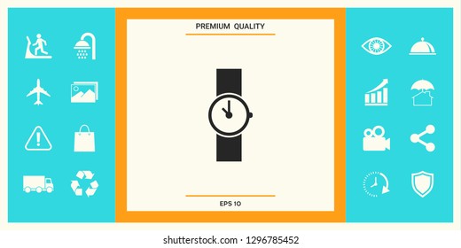 Wristwatch icon symbol. Graphic elements for your design
