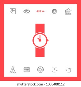 Wristwatch icon symbol. Graphic elements for your design