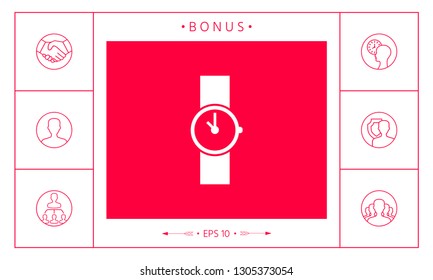 Wristwatch icon symbol. Graphic elements for your design