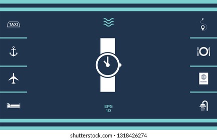 Wristwatch icon symbol. Graphic elements for your design