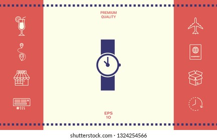 Wristwatch icon symbol. Graphic elements for your design