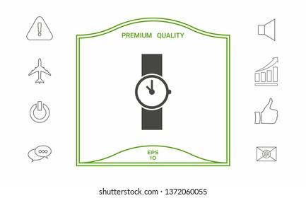 Wristwatch icon symbol. Graphic elements for your design