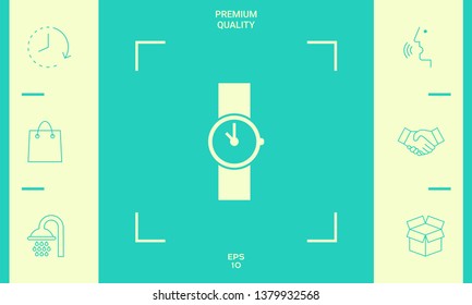 Wristwatch icon symbol. Graphic elements for your design