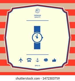 Wristwatch icon symbol. Graphic elements for your design