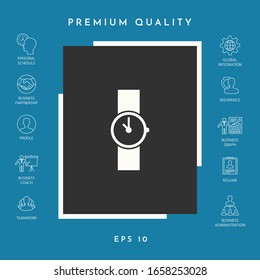 Wristwatch icon symbol. Graphic elements for your design